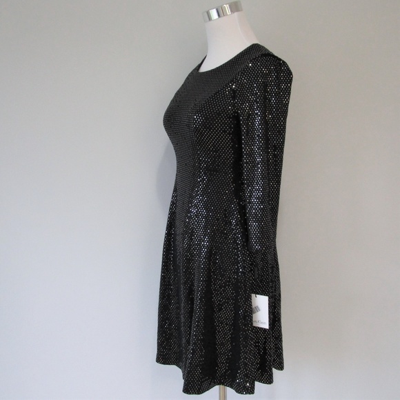 Calvin Klein Dresses Nwt Black Sequin Fit Flare Cocktail Midi Dress
